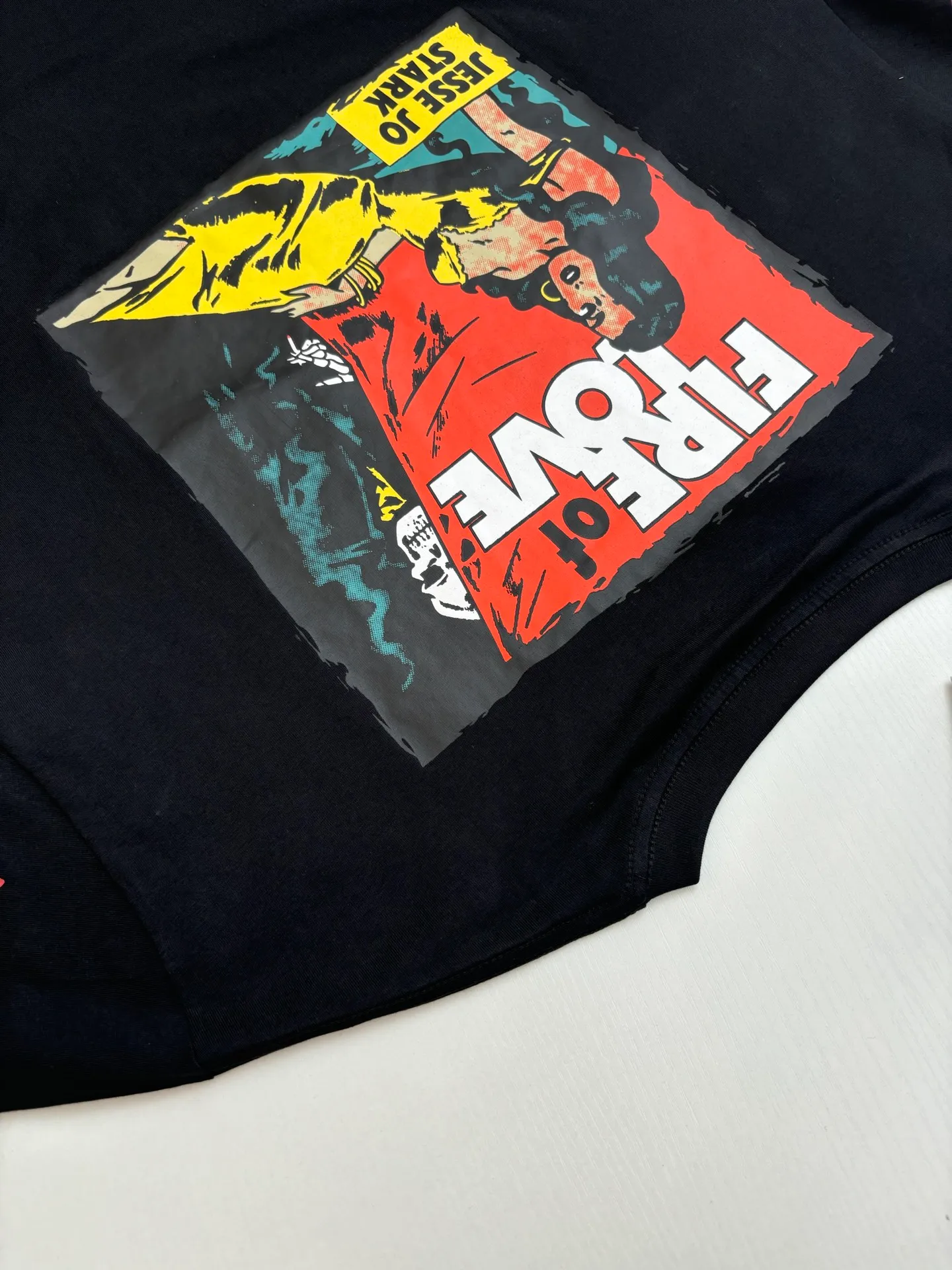 🅿️370 Come Hearts*/Cro Heart 25Ss new X Deadly doll American comic printed short-sleeved fabric is made of 26 weave 200g cotton material. Printing is very important here. The original ink printing size: S/M/L